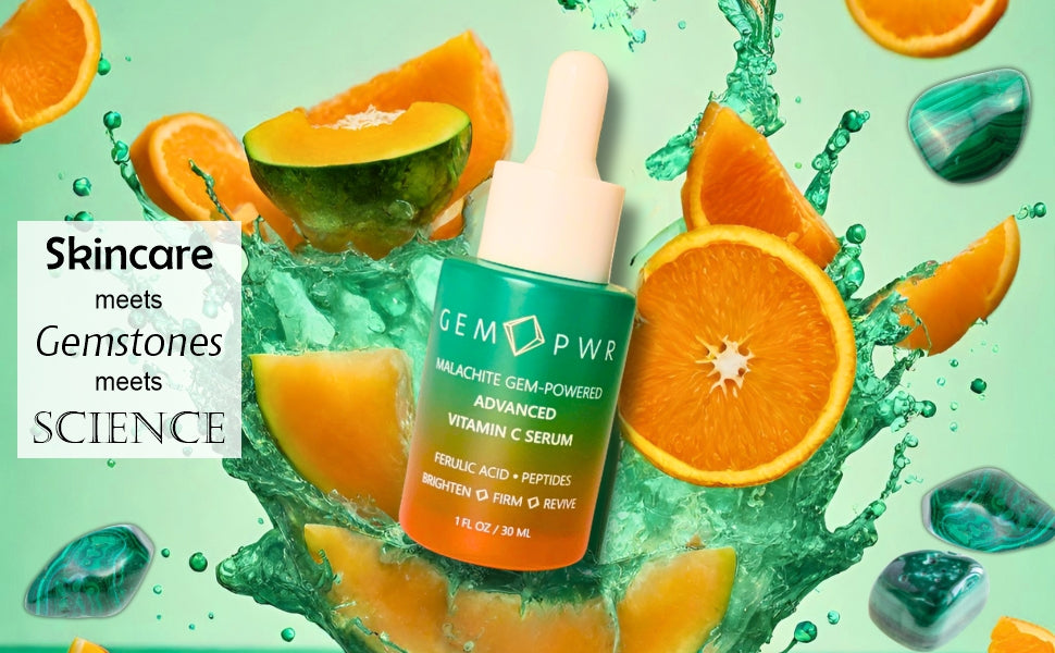 GEM PWR Advanced Vitamin C Face Serum where skincare meets gemstones meets science
