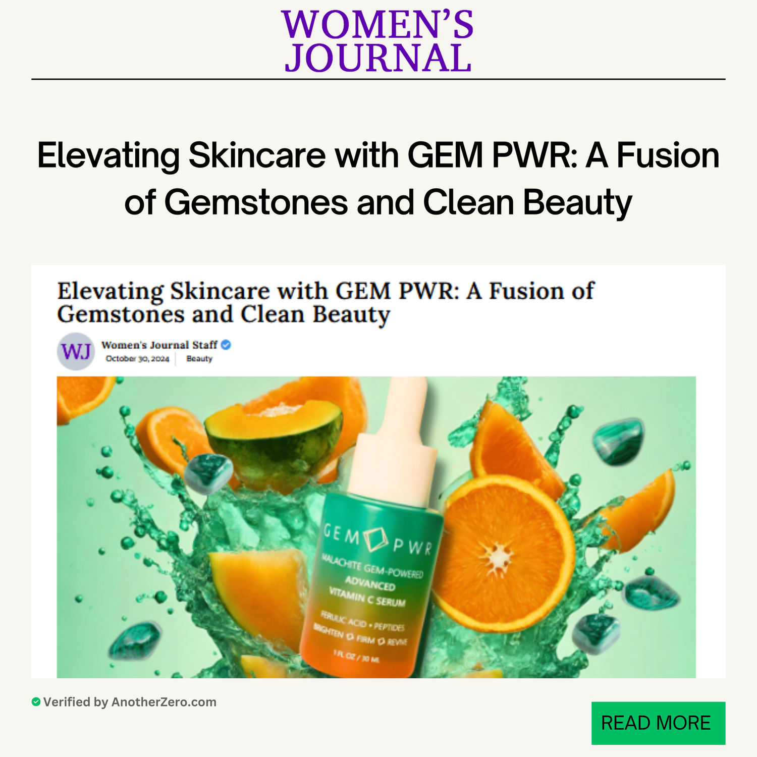 Womens Journal: Elevating Skincare with GEM PWR: A Fusion of Gemstones and Clean Beauty