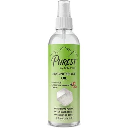 PUREST Magnesium Oil Spray, USP Grade, Topical Magnesium for Body &amp; Feet, Made in USA, 4 fl oz